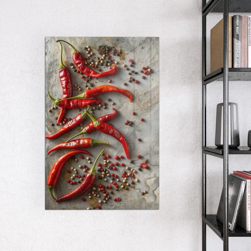 Magnettafel - Chilis mit Pfeffer