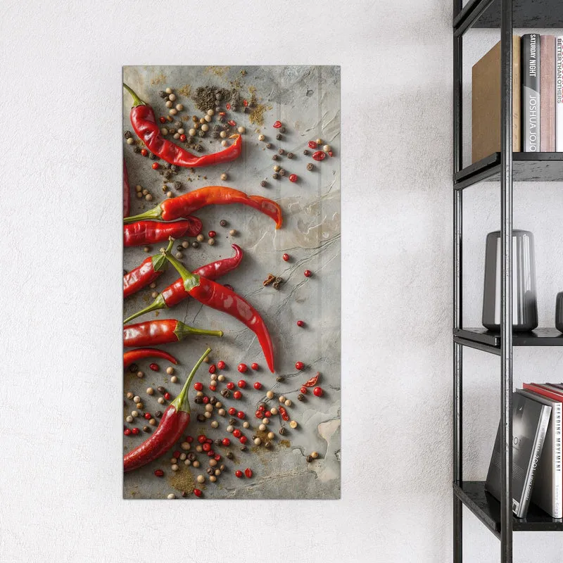 Magnettafel - Chilis mit Pfeffer