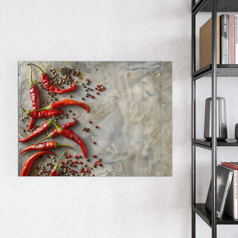 Magnettafel - Chilis mit Pfeffer