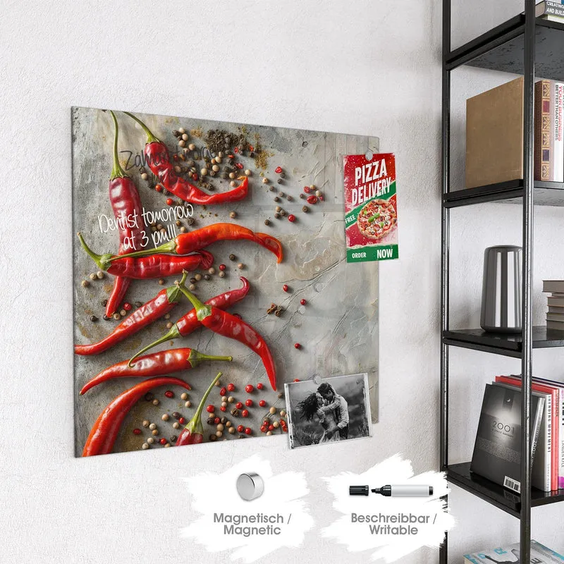 Magnettafel - Chilis mit Pfeffer