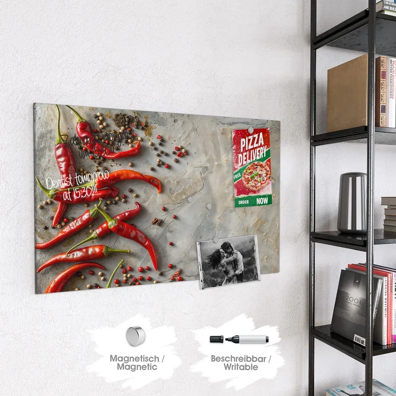 Magnettafel - Chilis mit Pfeffer