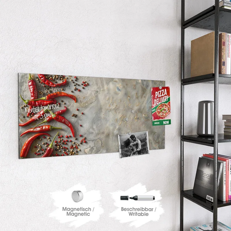 Magnettafel - Chilis mit Pfeffer
