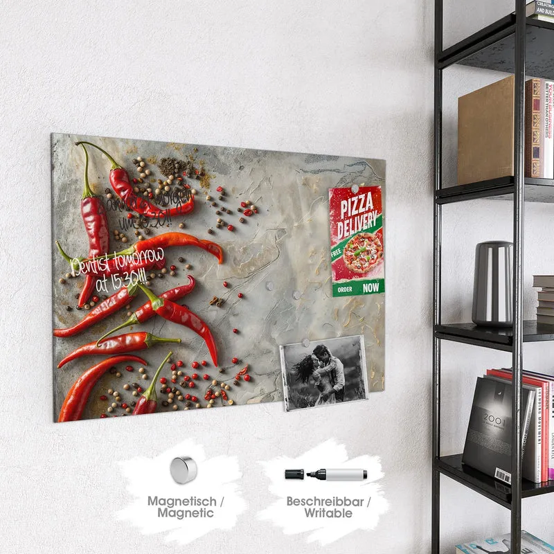 Magnettafel - Chilis mit Pfeffer