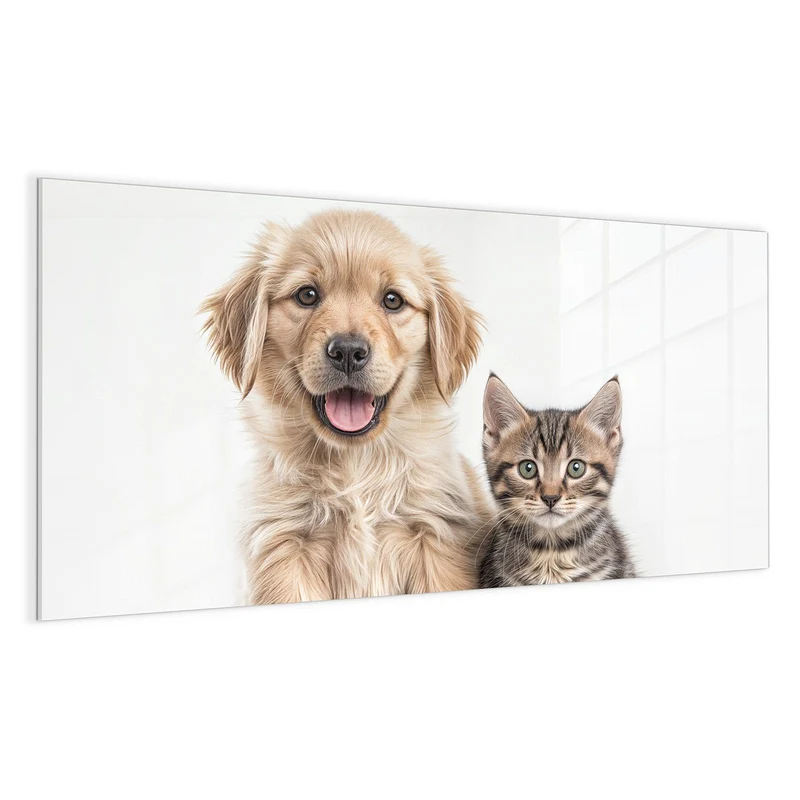 Magnettafel - Retriever und Kätzchen
