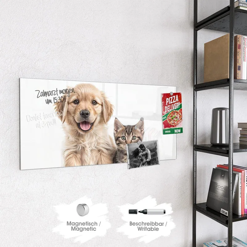 Magnettafel - Retriever und Kätzchen