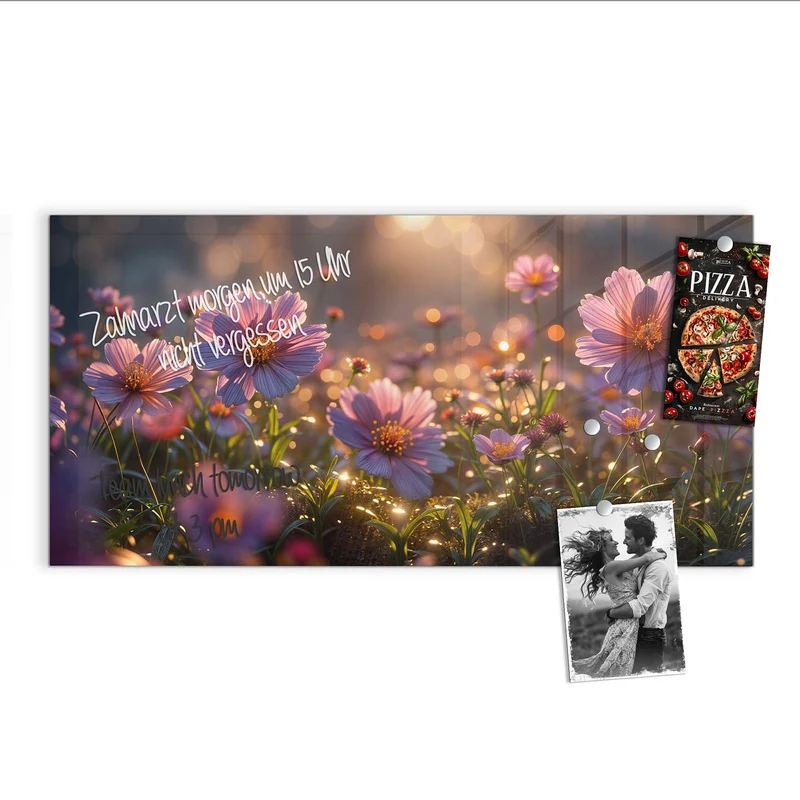 Magnettafel - Rosa Blütenwiese