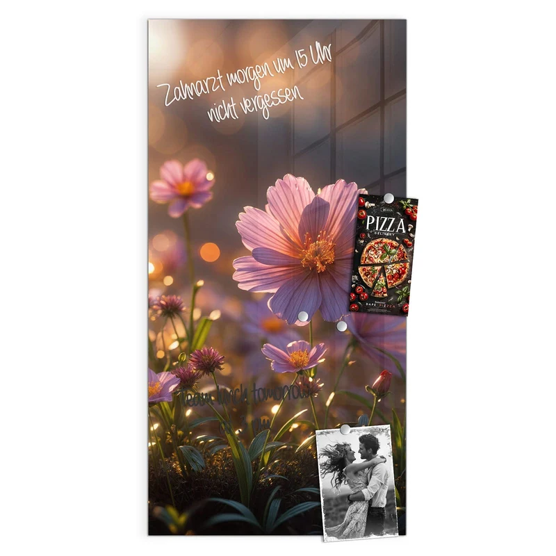 Magnettafel - Rosa Blütenwiese