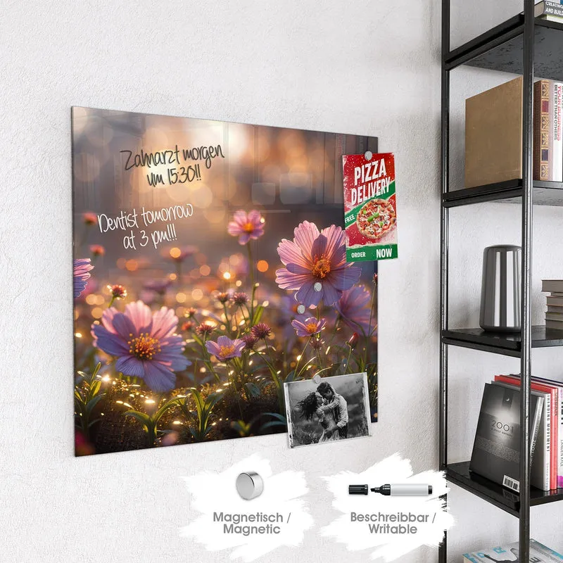 Magnettafel - Rosa Blütenwiese