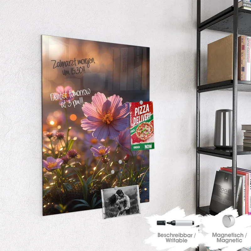 Magnettafel - Rosa Blütenwiese