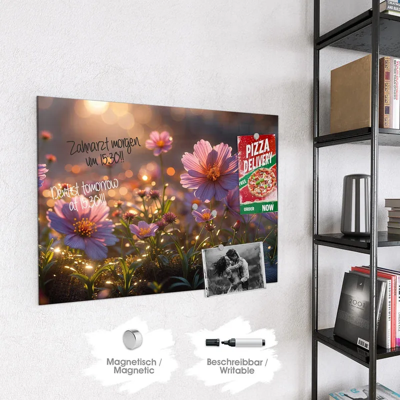 Magnettafel - Rosa Blütenwiese