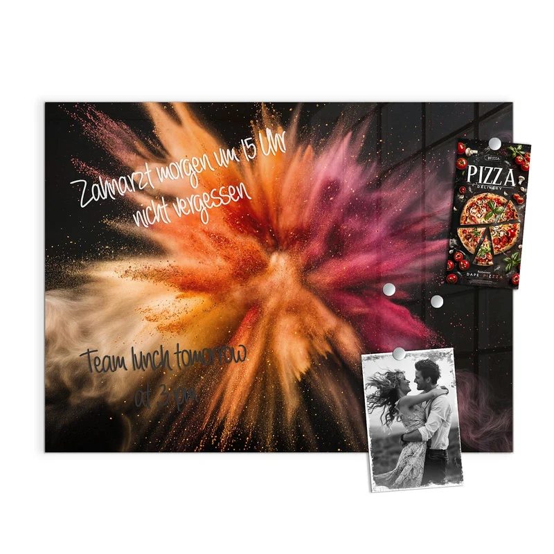 Magnettafel - Farbpulver auf Schwarz