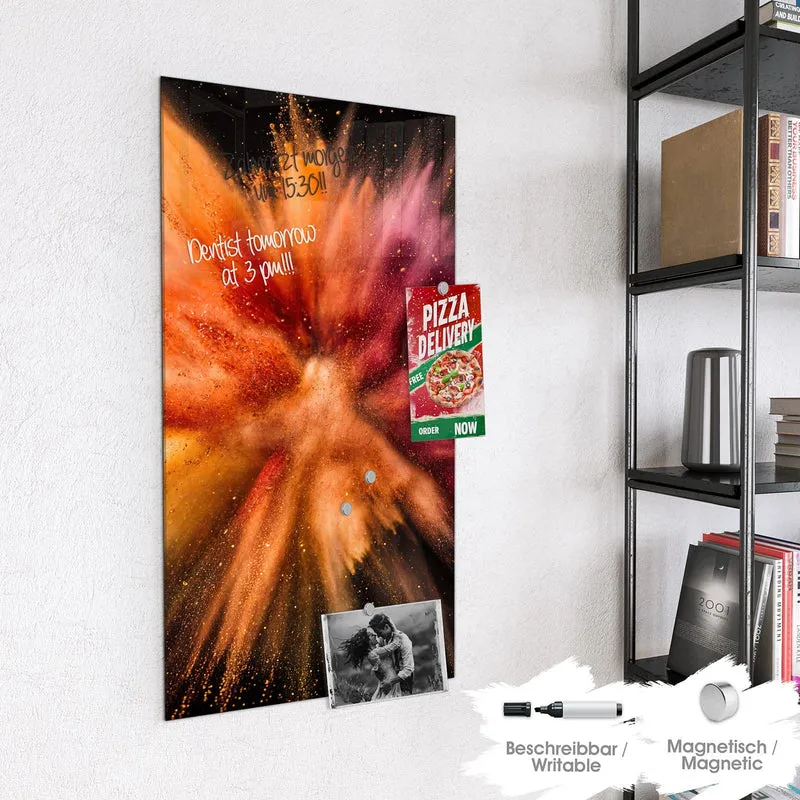 Magnettafel - Farbpulver auf Schwarz