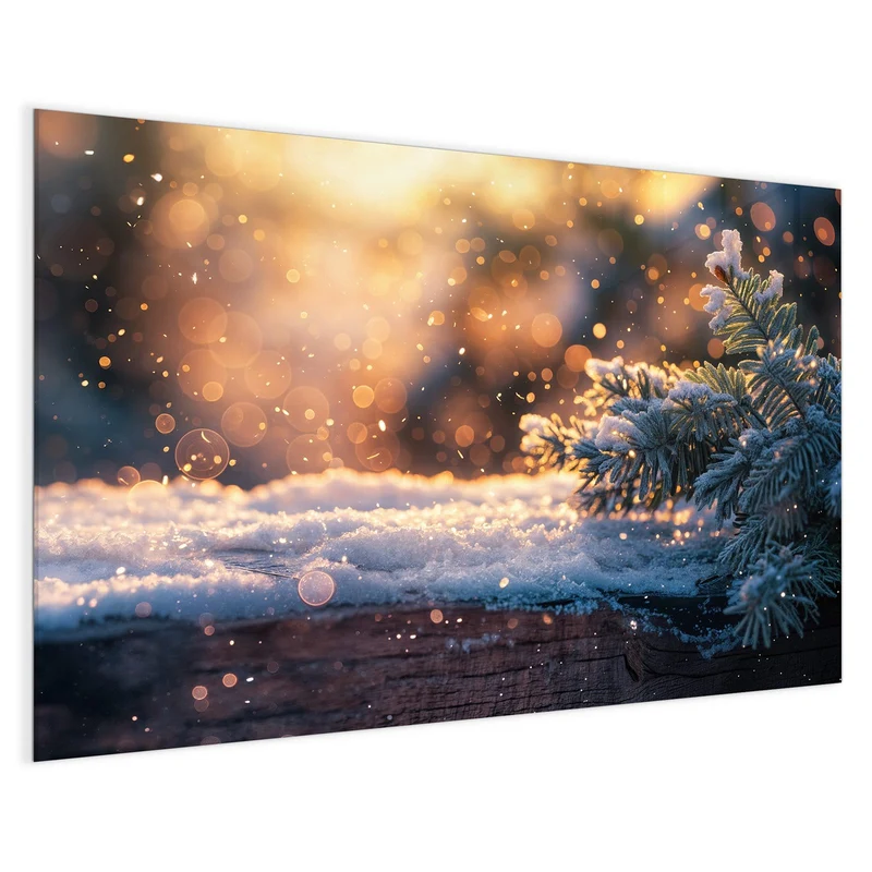 Magnettafel - Tannenzweig im Goldlicht