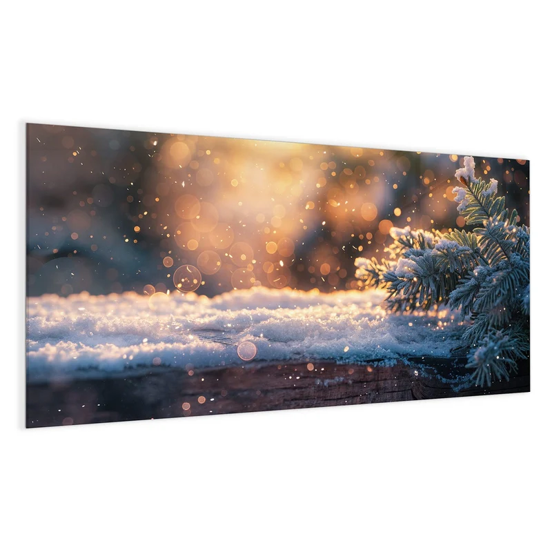 Magnettafel - Tannenzweig im Goldlicht