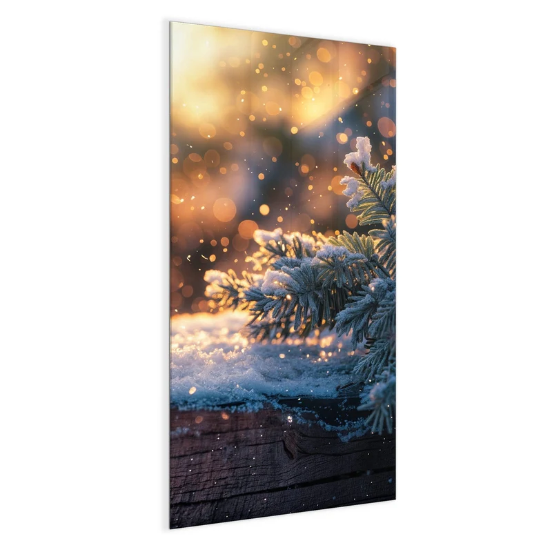 Magnettafel - Tannenzweig im Goldlicht
