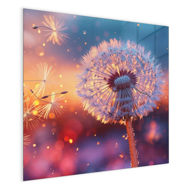 Magnettafel - Pusteblume im Abendlicht
