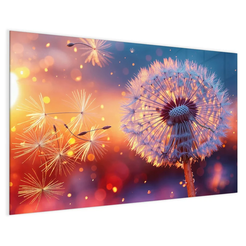 Magnettafel - Pusteblume im Abendlicht