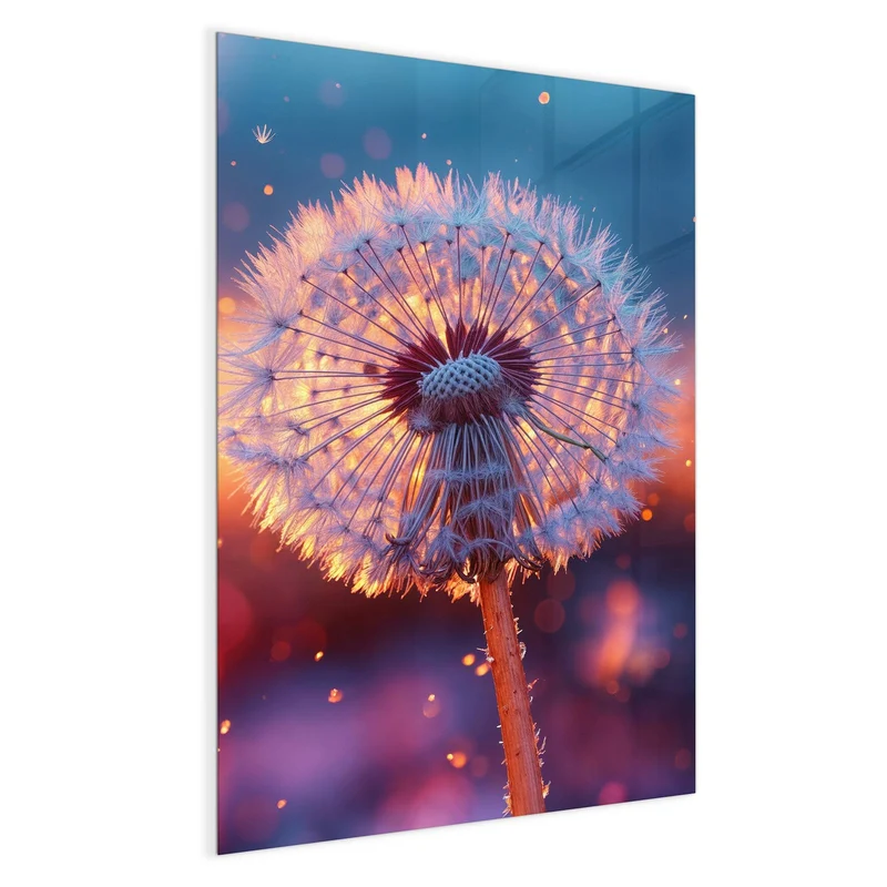Magnettafel - Pusteblume im Abendlicht