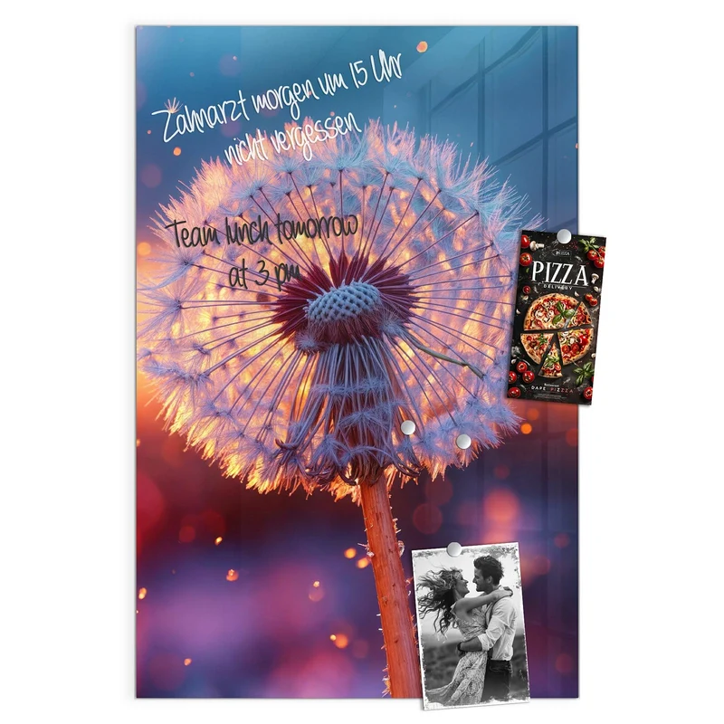Magnettafel - Pusteblume im Abendlicht