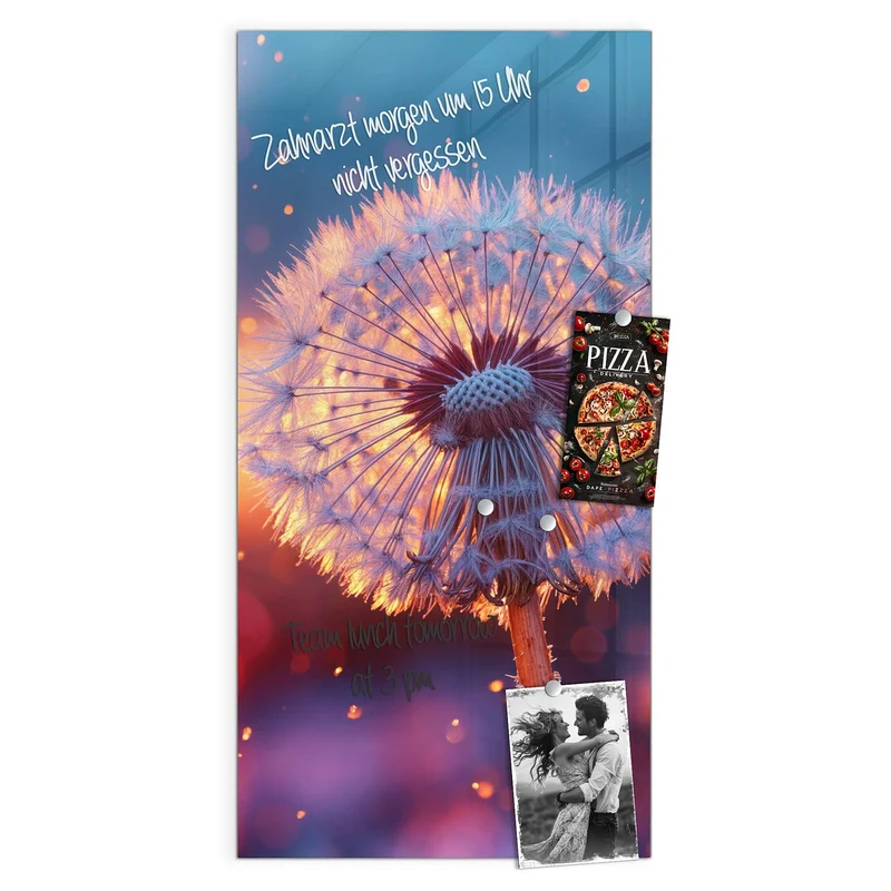 Magnettafel - Pusteblume im Abendlicht