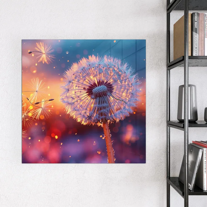 Magnettafel - Pusteblume im Abendlicht