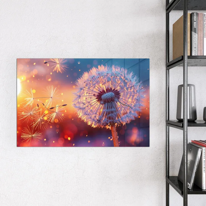 Magnettafel - Pusteblume im Abendlicht