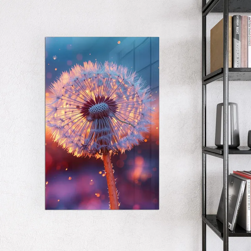 Magnettafel - Pusteblume im Abendlicht