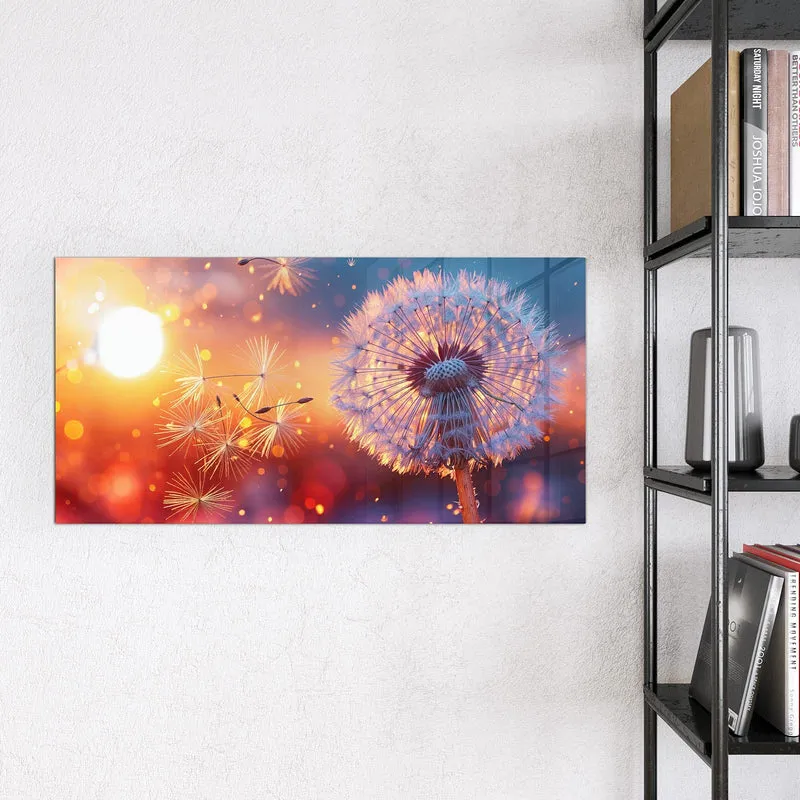 Magnettafel - Pusteblume im Abendlicht