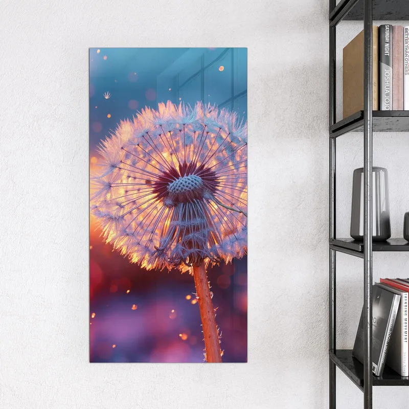 Magnettafel - Pusteblume im Abendlicht