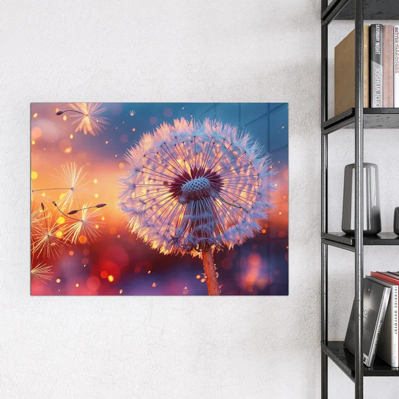 Magnettafel - Pusteblume im Abendlicht