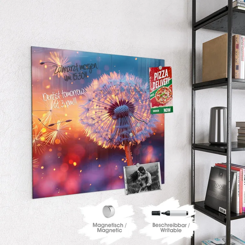Magnettafel - Pusteblume im Abendlicht