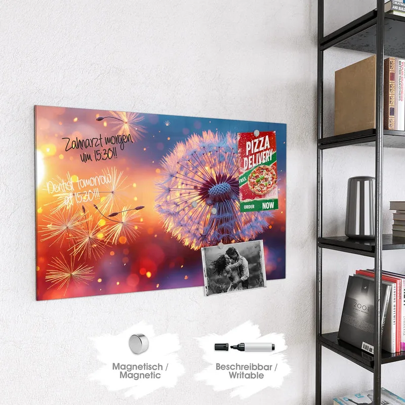 Magnettafel - Pusteblume im Abendlicht