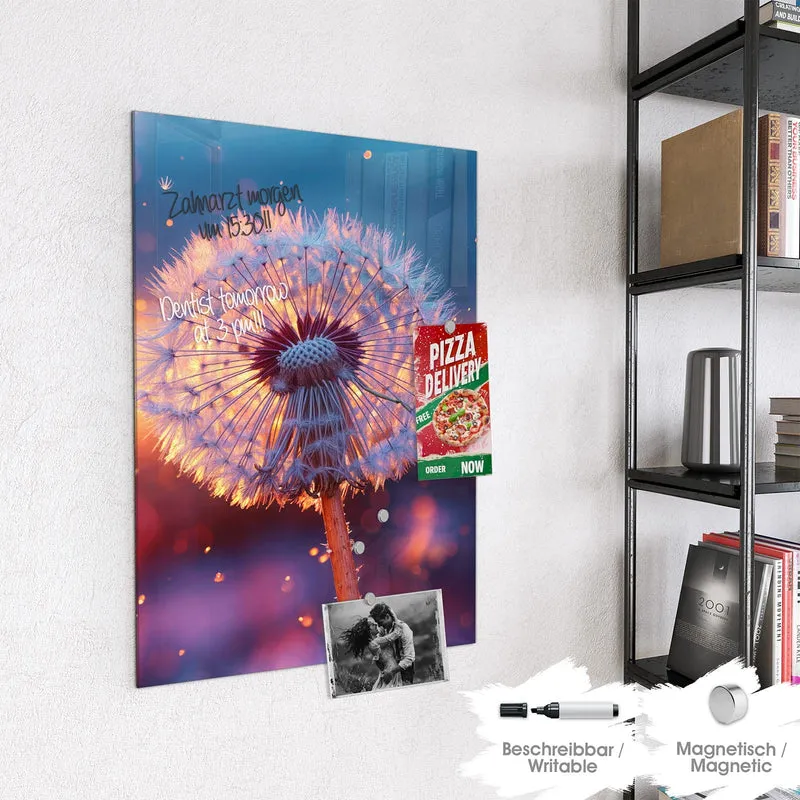Magnettafel - Pusteblume im Abendlicht