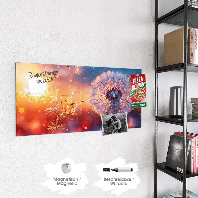 Magnettafel - Pusteblume im Abendlicht