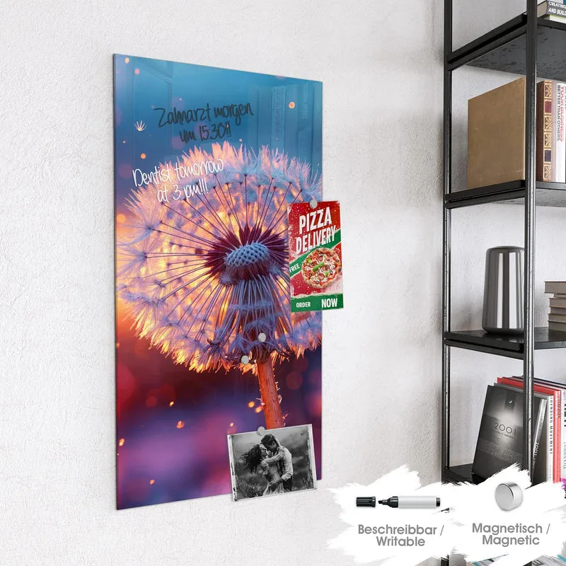 Magnettafel - Pusteblume im Abendlicht
