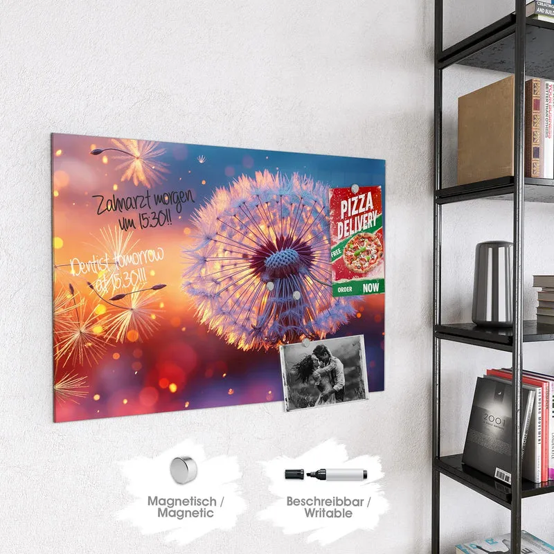 Magnettafel - Pusteblume im Abendlicht