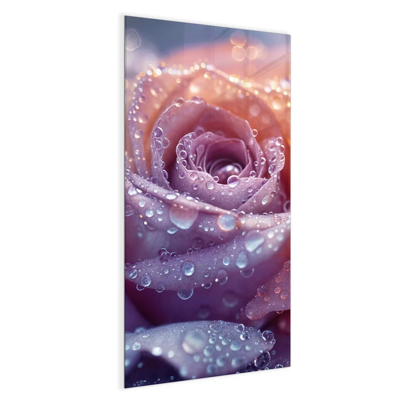 Magnettafel - Lila Rose im Tau