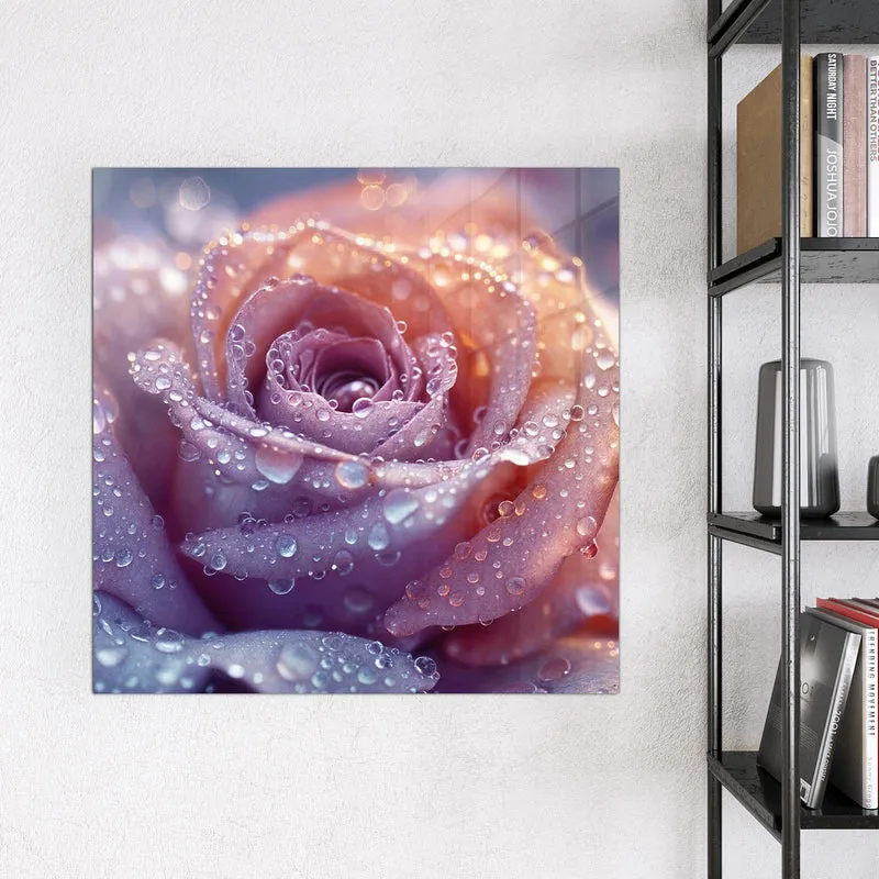 Magnettafel - Lila Rose im Tau