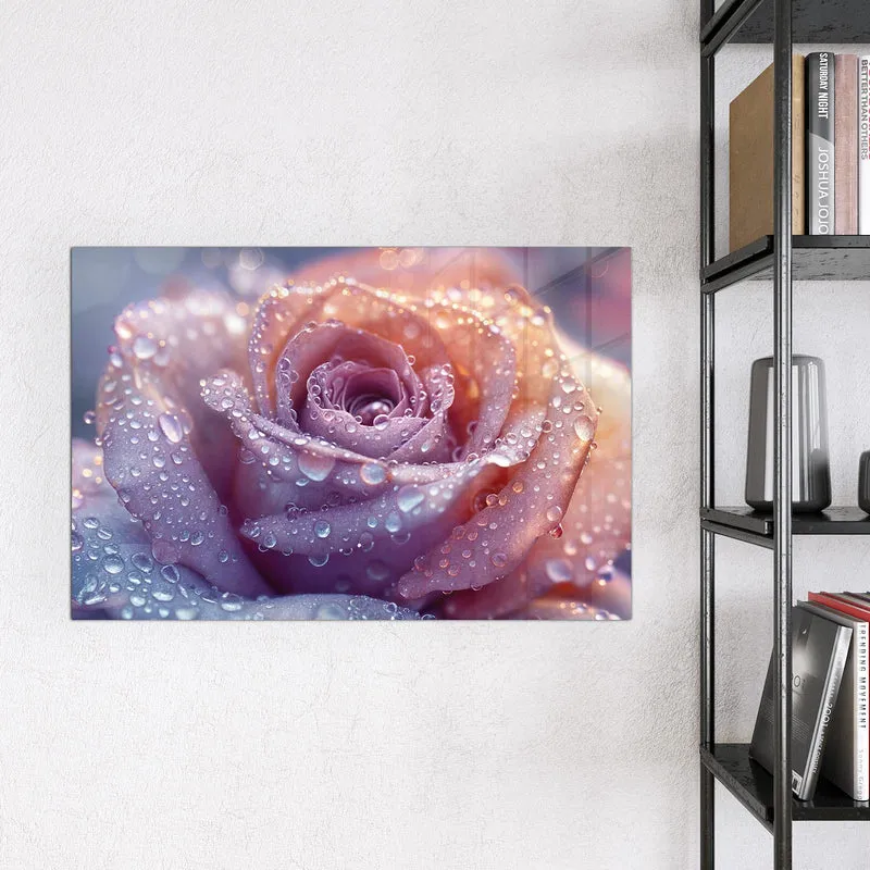 Magnettafel - Lila Rose im Tau