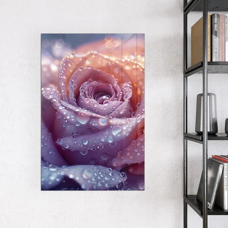 Magnettafel - Lila Rose im Tau