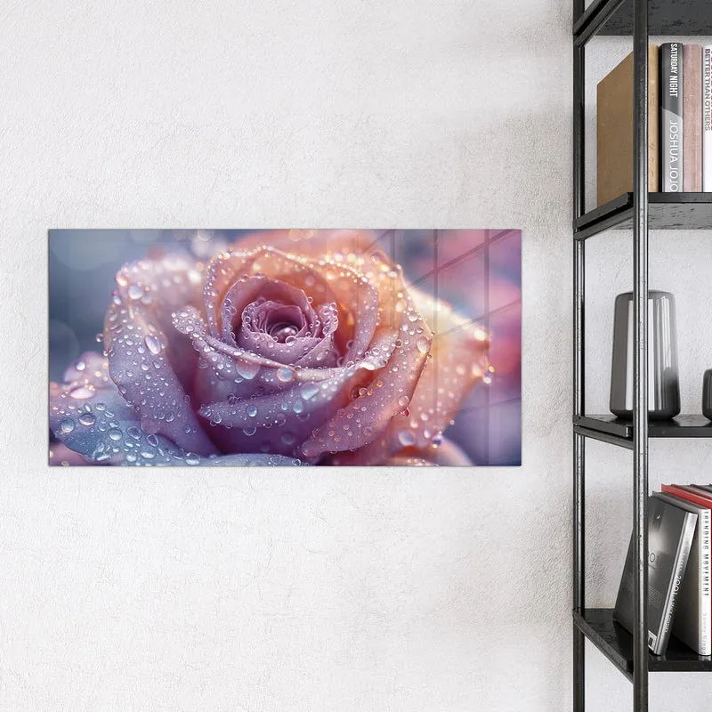 Magnettafel - Lila Rose im Tau