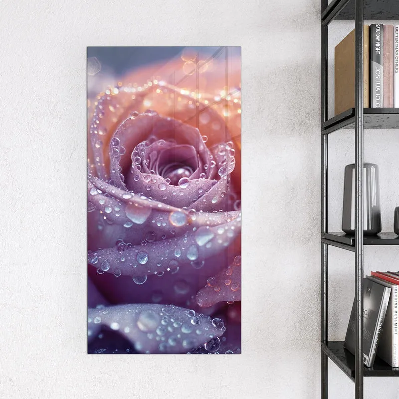 Magnettafel - Lila Rose im Tau