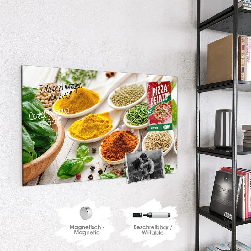 Magnettafel - Gewürze auf Porzellan
