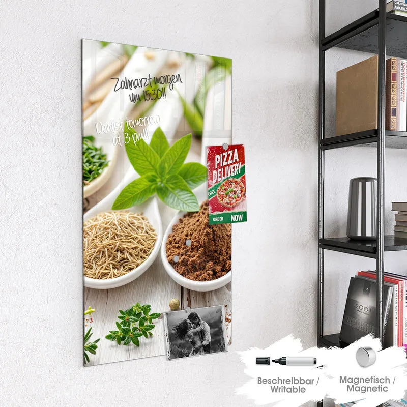 Magnettafel - Gewürze auf Porzellan