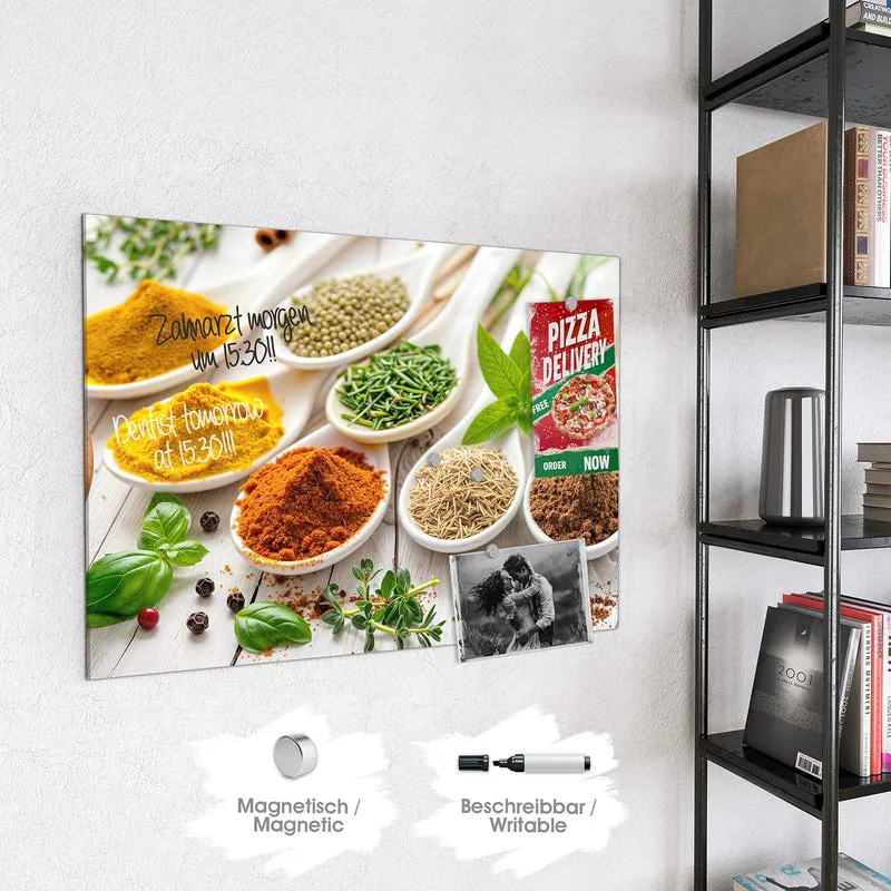 Magnettafel - Gewürze auf Porzellan
