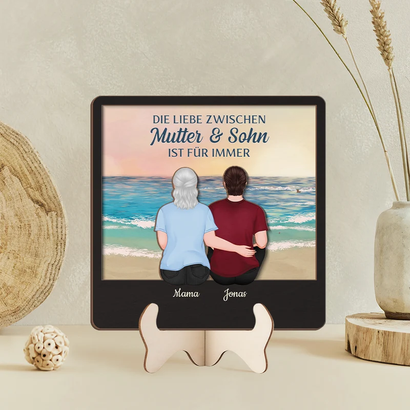 Die Liebe Zwischen ... & ... Ist Für Immer - Personalisiertes Geschenk | Holztafel für Omas/Mamas