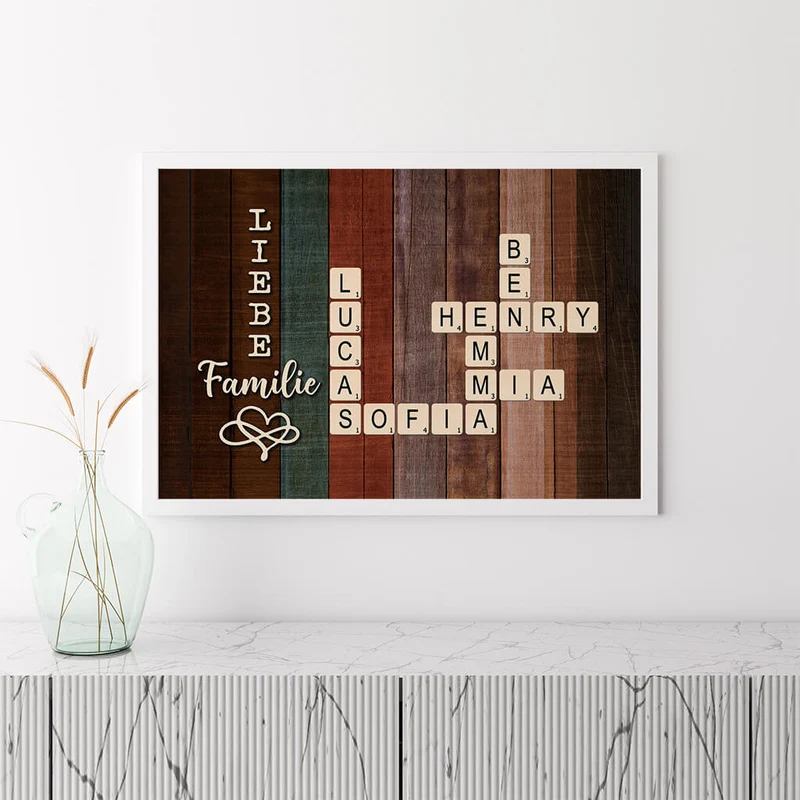 Liebe Familie Puzzle - Personalisiertes Geschenk | Poster für die Familie