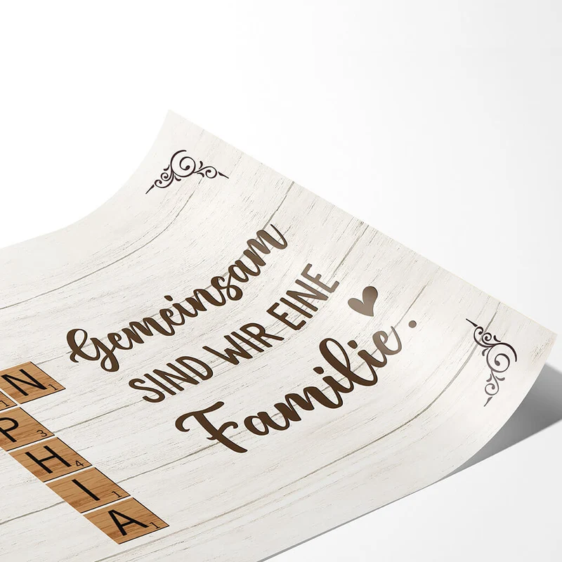 Gemeinsam Sind Wir Eine Familie Kreuzworträtsel - Personalisiertes Geschenk | Poster für die Familie