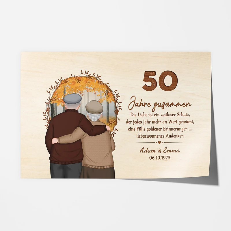 50 Jahrestag Großeltern - Personalisierte Geschenke | Poster für Großeltern