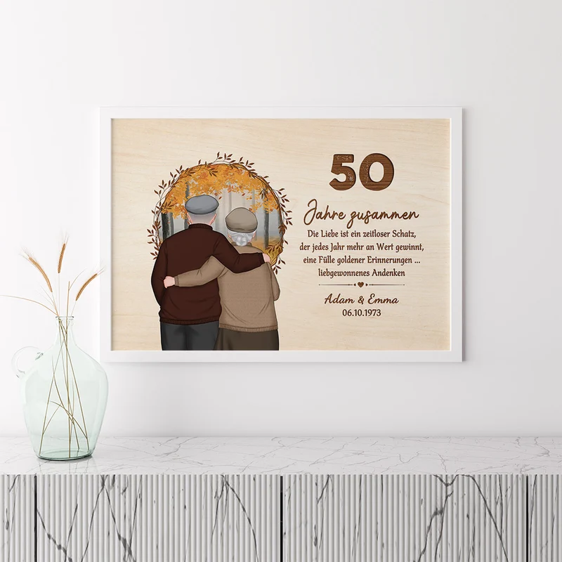 50 Jahrestag Großeltern - Personalisierte Geschenke | Poster für Großeltern